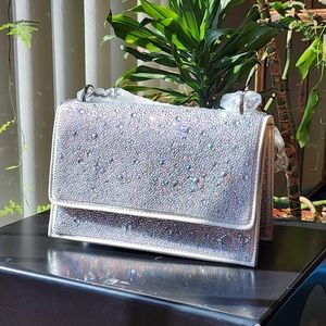 Betsey Johnson SPARKLER CONVERTIBLE BAG SILVER - NEW